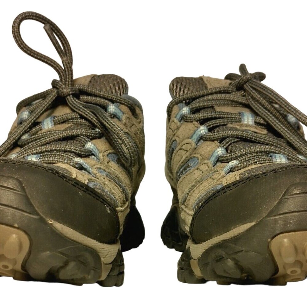 Merrell Moab Shoes Women 7 Gray Blue Mesh Hiking Hike Work Lace Up Vibram - Picture 6 of 16